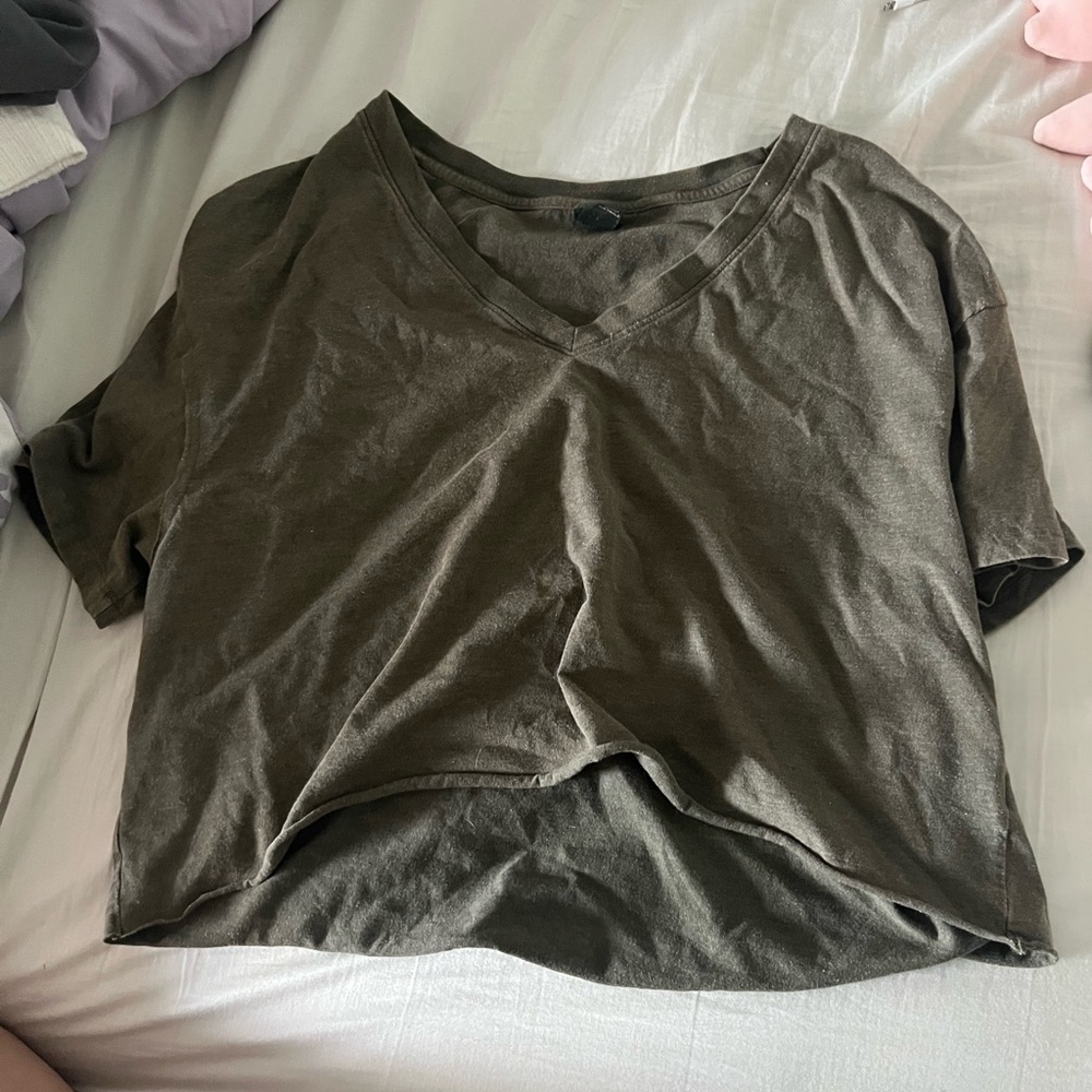 M Green Wild Fable Cropped Shirt